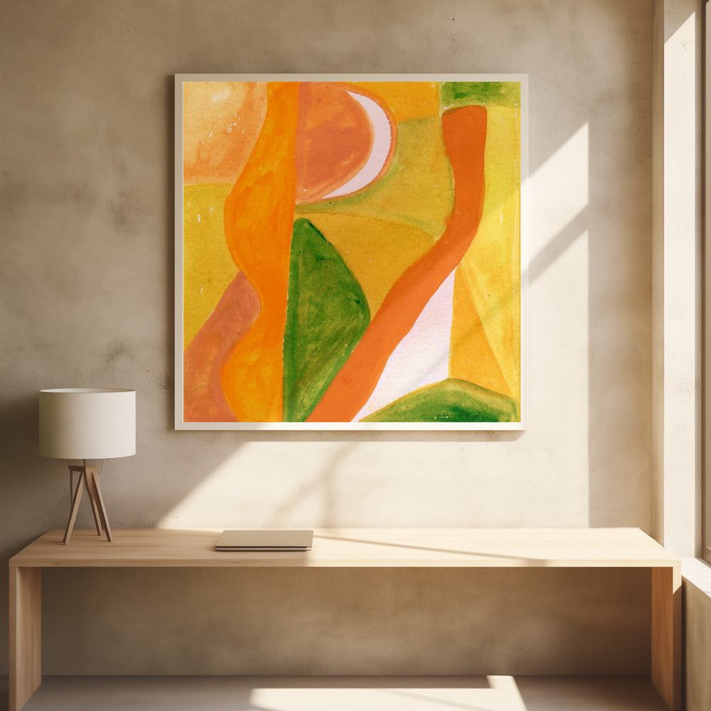 Orange und Golden Abstract | Poster