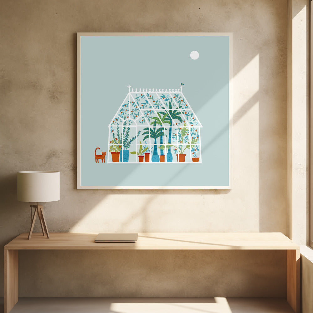Gewächshaus voller verschiedener Pflanzen | Poster
