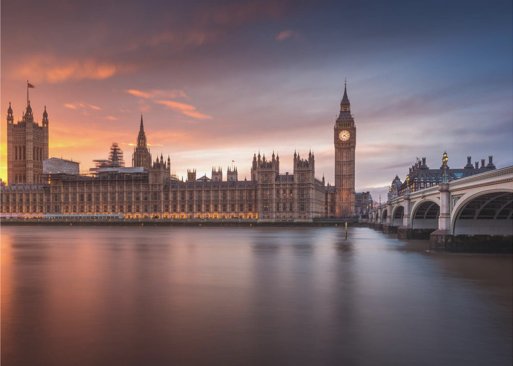 Sonnenuntergang im Londoner Palace of Westminster | Hintergrundbild