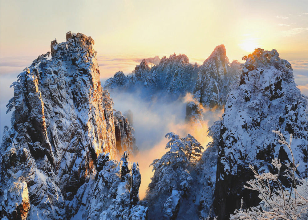 Sonnenaufgang am Berg Huang Shan | Leinwand