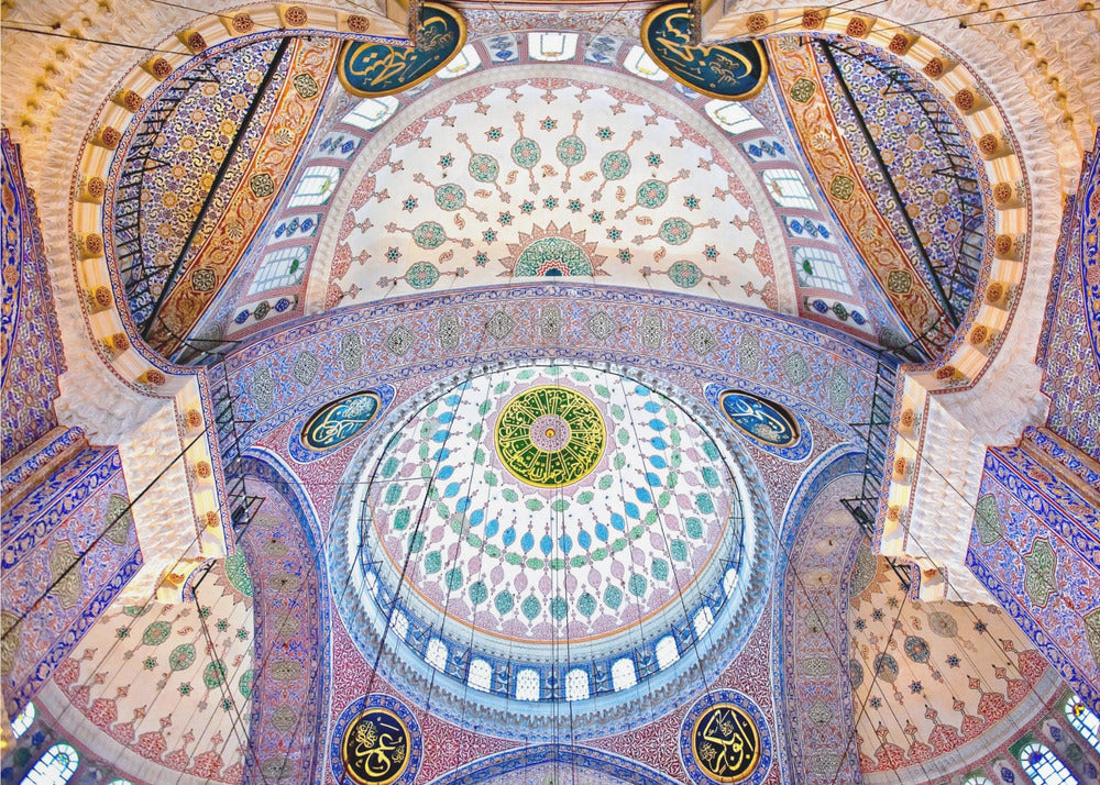 Die Blaue Moschee – Die Sultan-Ahmed-Moschee. Säulen und Hauptkuppeln. Istanbul. Türkei © Nora de Ang | Hintergrundbild