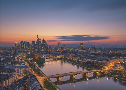 Frankfurt Skyline at sunset | Canvas