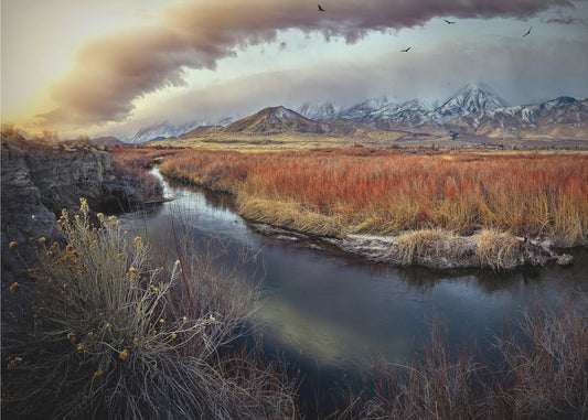 Owens River bei Sonnenaufgang | Leinwand