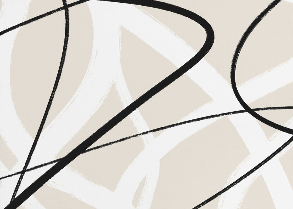 Black Lines On A Neutral Beige Background | Wallpaper