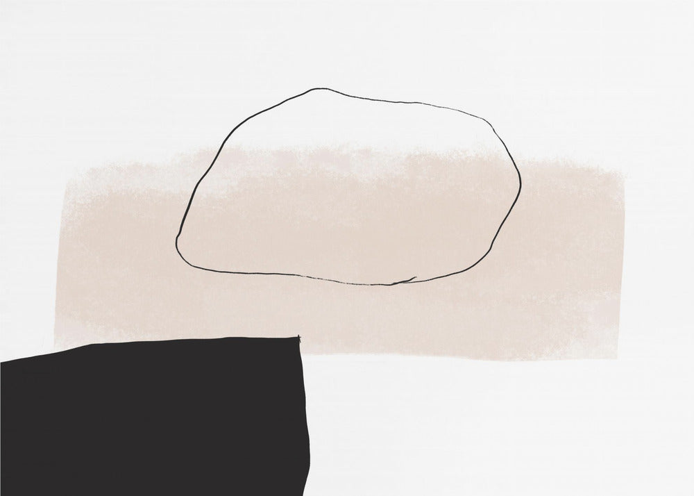 Beige Shape and Black Block | Wallpaper