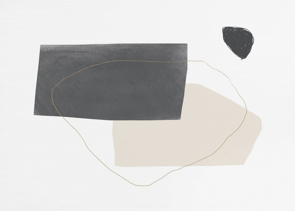 Geometrische Formen in Schwarz, Grau und Beige | Tapete