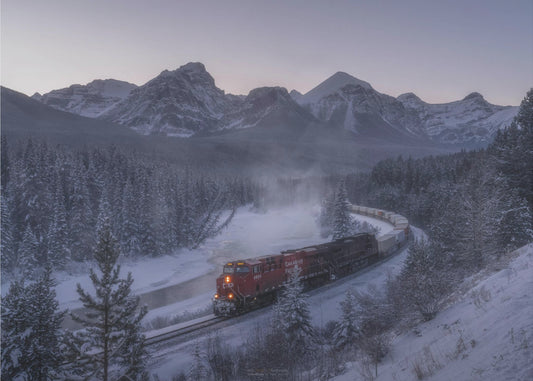 Der Zug im Schnee. | Leinwand