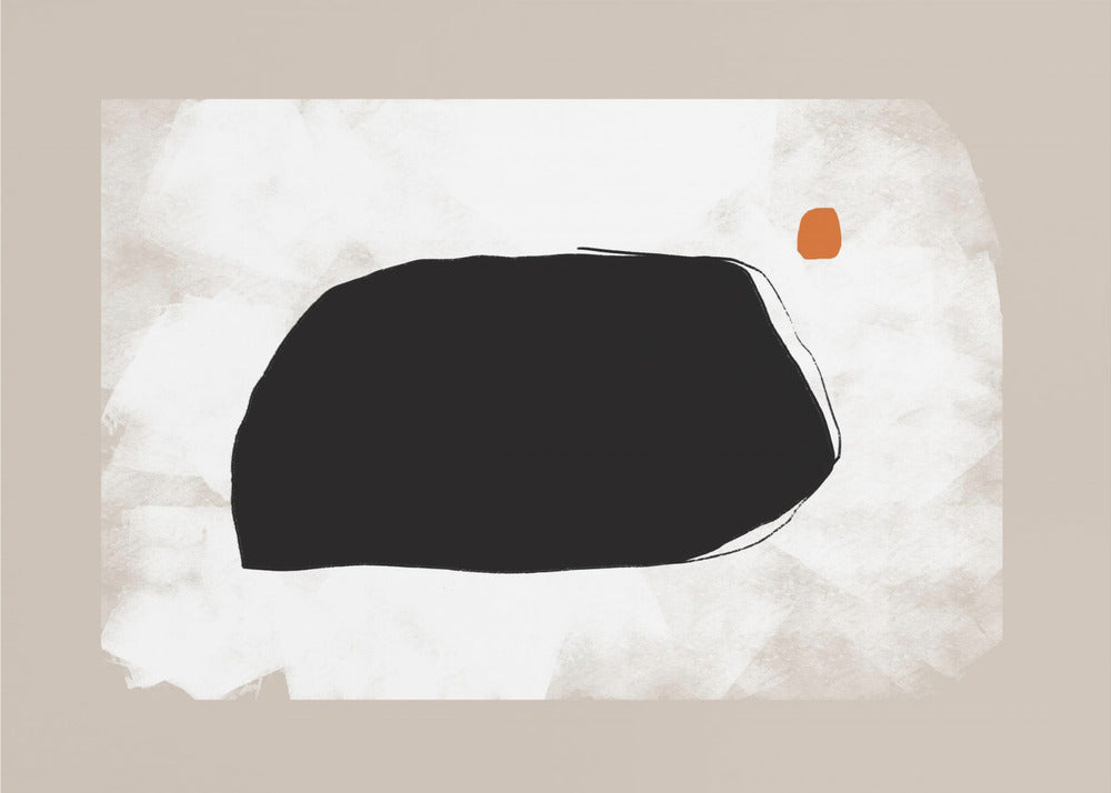 Black Shape On A Textured Beige Background | Canvas
