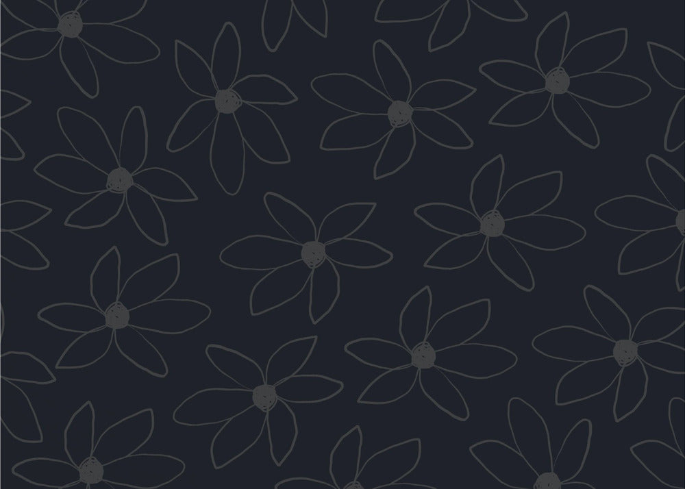Schwarze luftige Blumen | Poster