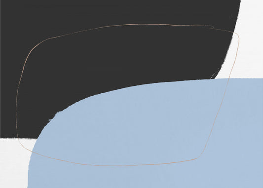 Verwobener Kontrast: Kräftiges Schwarz trifft sanftes Blau | Poster