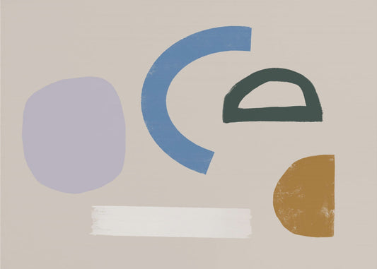 Minimalistische Formen in gedeckten Farben | Tapete