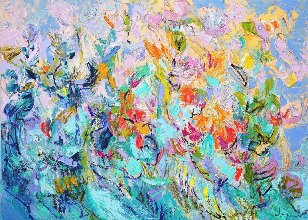 Strahlende florale Harmonie | Leinwand