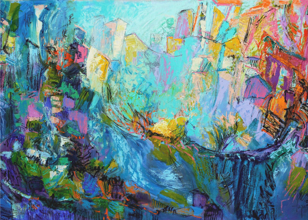 Leuchtende Blütenblattkaskade | Leinwand