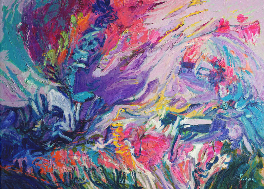 Expressionistisches buntes abstraktes Poster