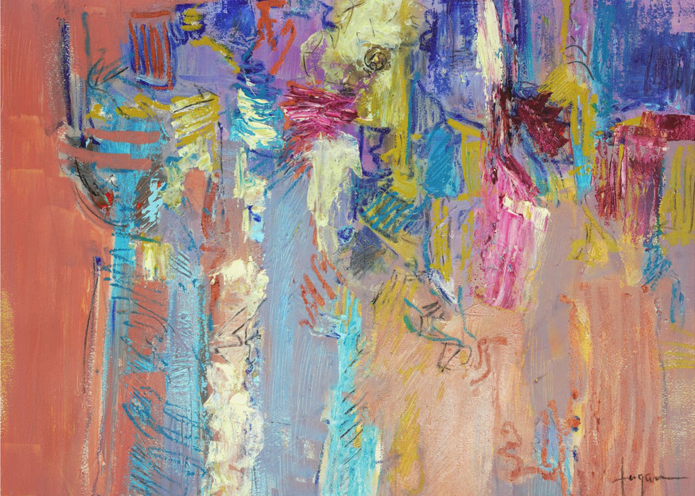 Expressionistisches buntes abstraktes Poster
