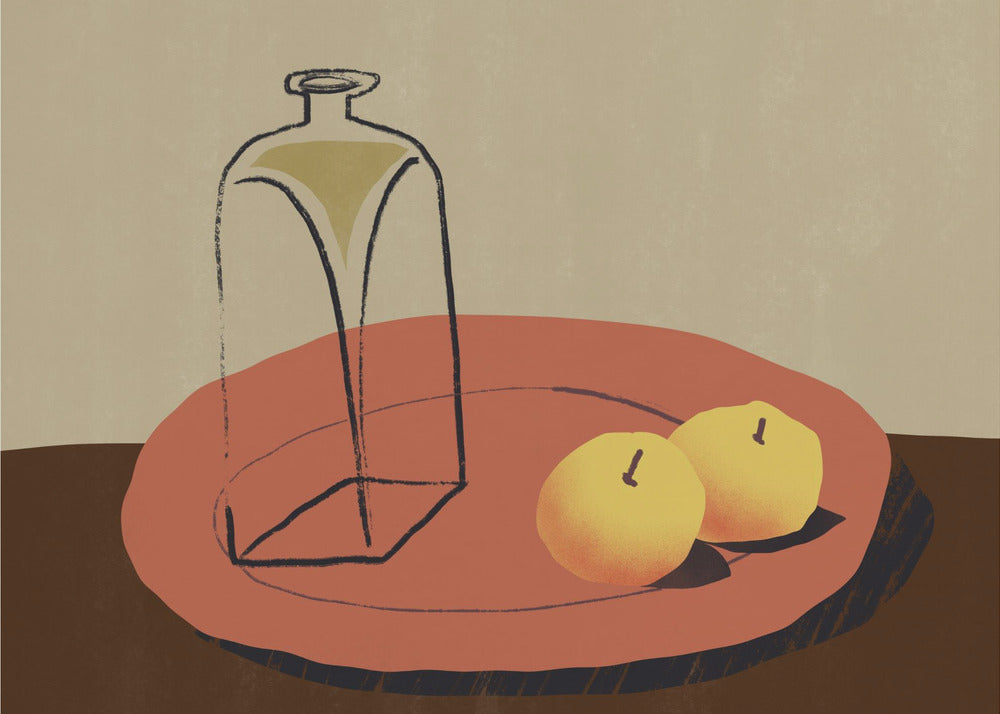 Glas und Apfel | Poster