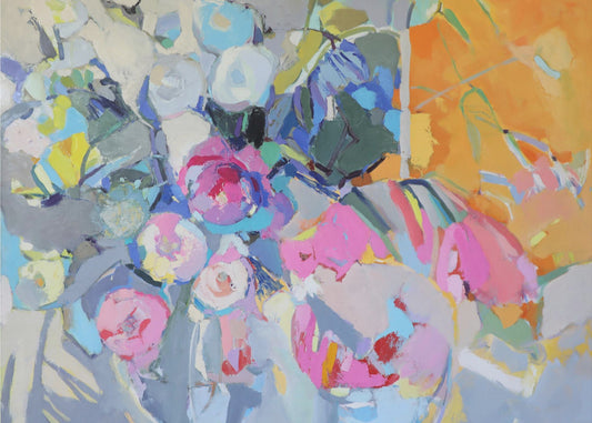 Glas und Rosen | Leinwand