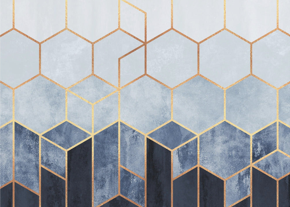 Soft Blue Hexagons | Poster