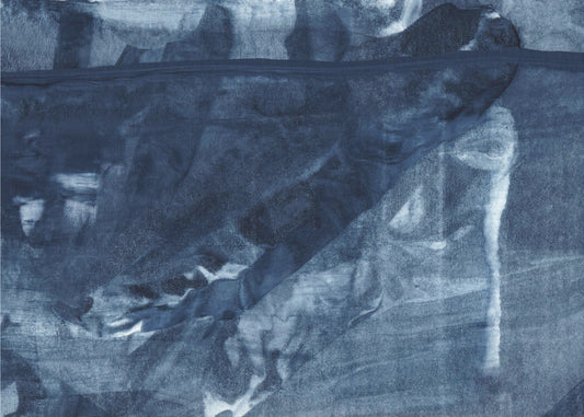 Blaue Textur mit fließenden vertikalen Linien | Poster