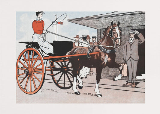 Frau in einer Pferdekutsche (ca. 1890–1907) | Leinwand