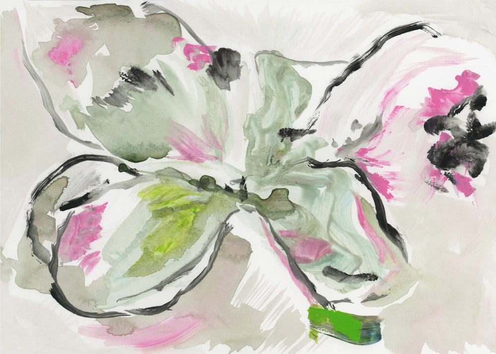 Abstrakt Lila Violett Rosa Farbtöne Floral 2 | Leinwand
