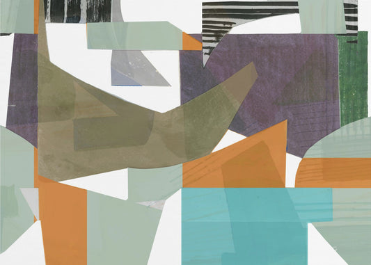 Orange, Grün und Blautöne, abstrakt, Hardedge 1 | Poster