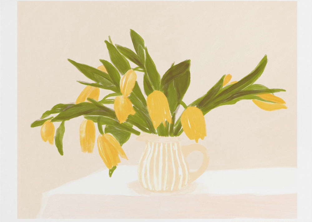 Pandcyellowtulips Kopie | Leinwand