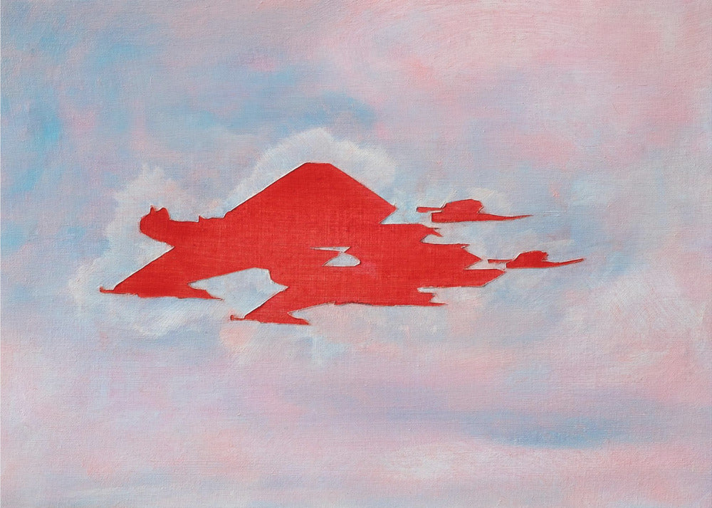 UAP Rot, Bewölkter Himmel | Leinwand