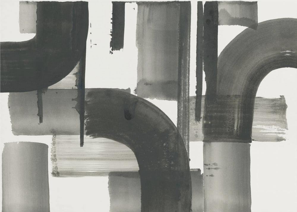 Monochrome abstrakte schwarze Formen 2 | Leinwand