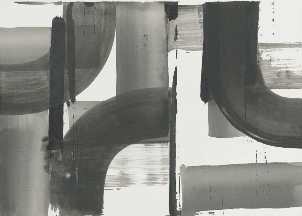 Monochrome abstrakte schwarze Formen 3 | Leinwand