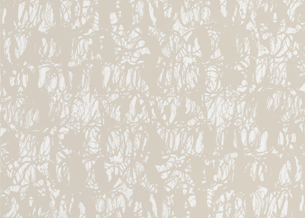 Abstrakte Tintenwirbel Beige 1 | Leinwand