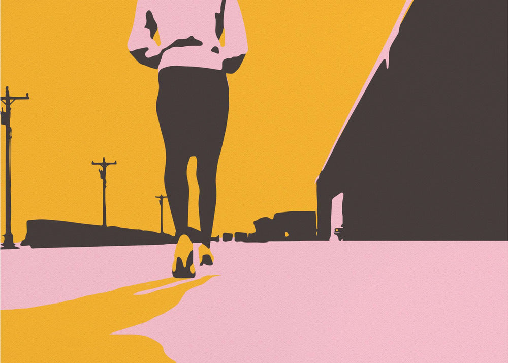 Silhouette of a Woman Walking | Wallpaper