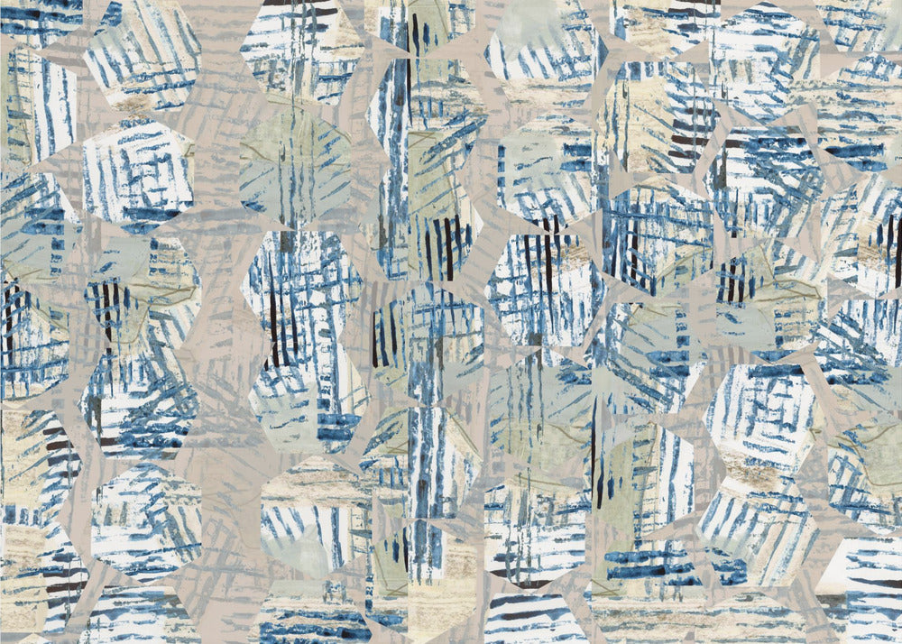 Cornish Blue Hexagons 3 | Leinwand