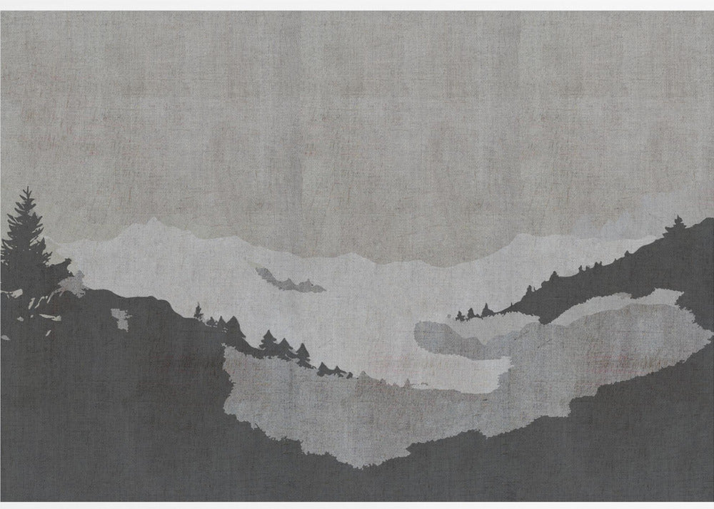 Misty Lake Landscape in Ink Wash Style | Canvas