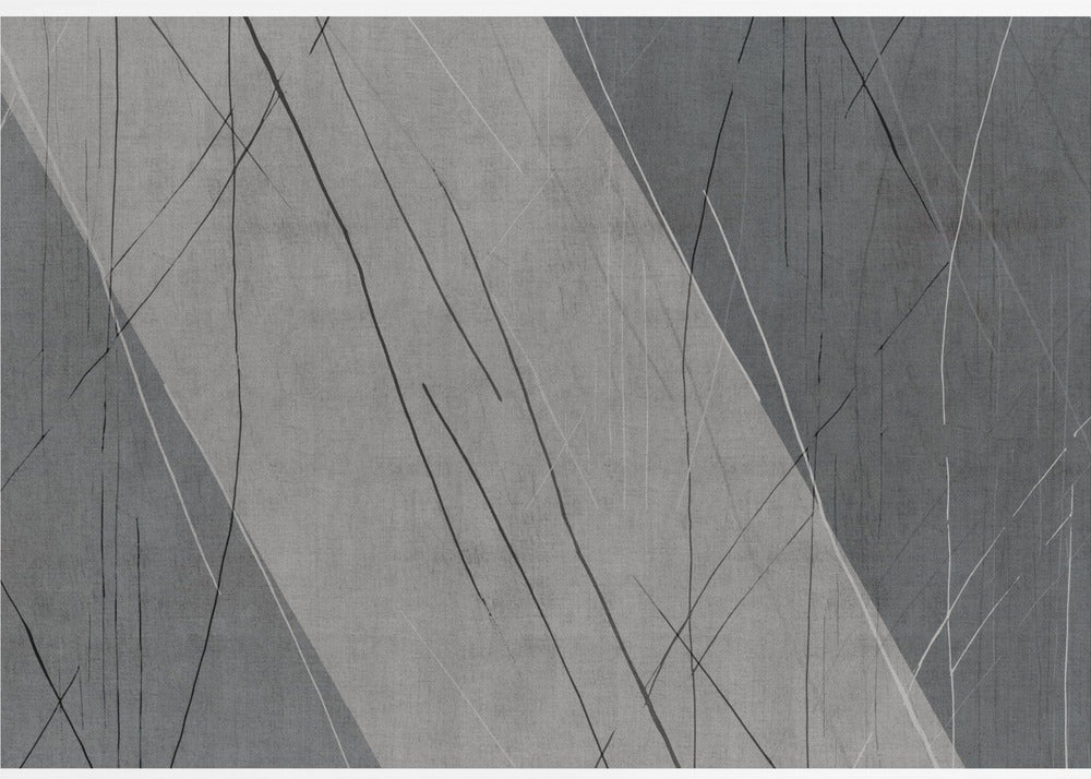 Abstrakte Linien auf Grau | Leinwand