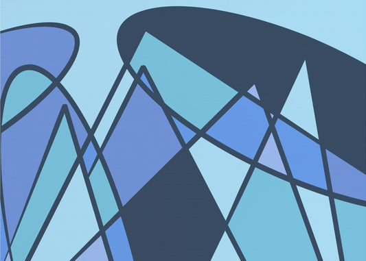 Blaues abstraktes Poster