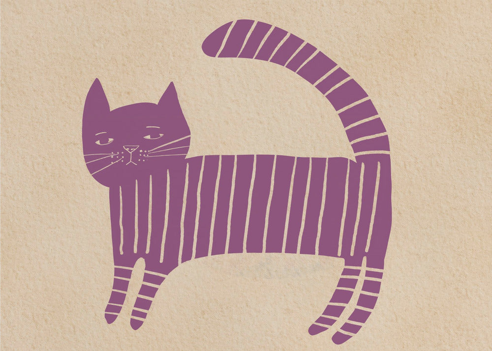 Malvenfarbenes Katzen-Kinderzimmer | Leinwand