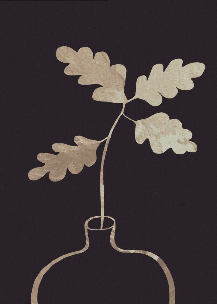 Leaves in vase_gold | Poster
