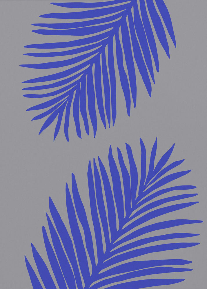 PALMBLATT 02 WEICHES GRAU | Leinwand