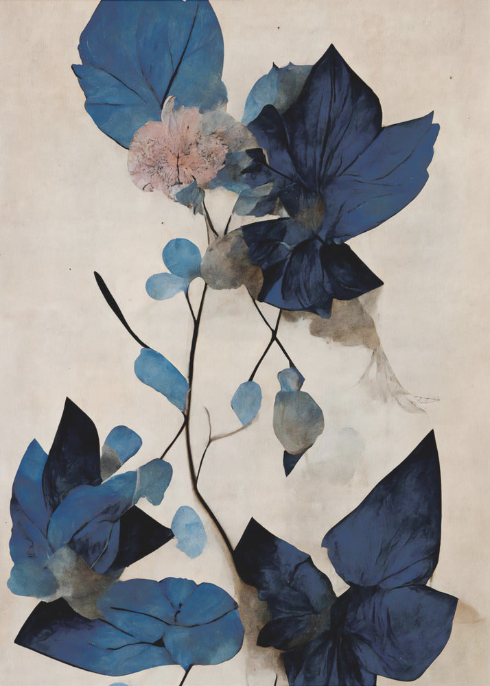 Blue Dry Flowers | Canvas