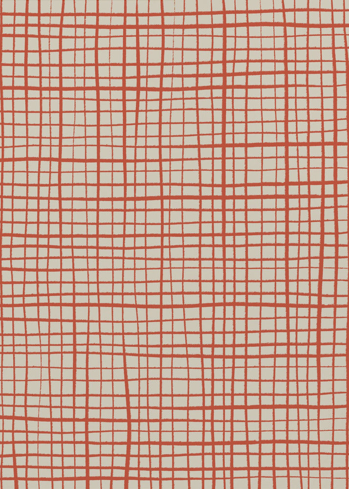 Red Grid Harmony | Canvas