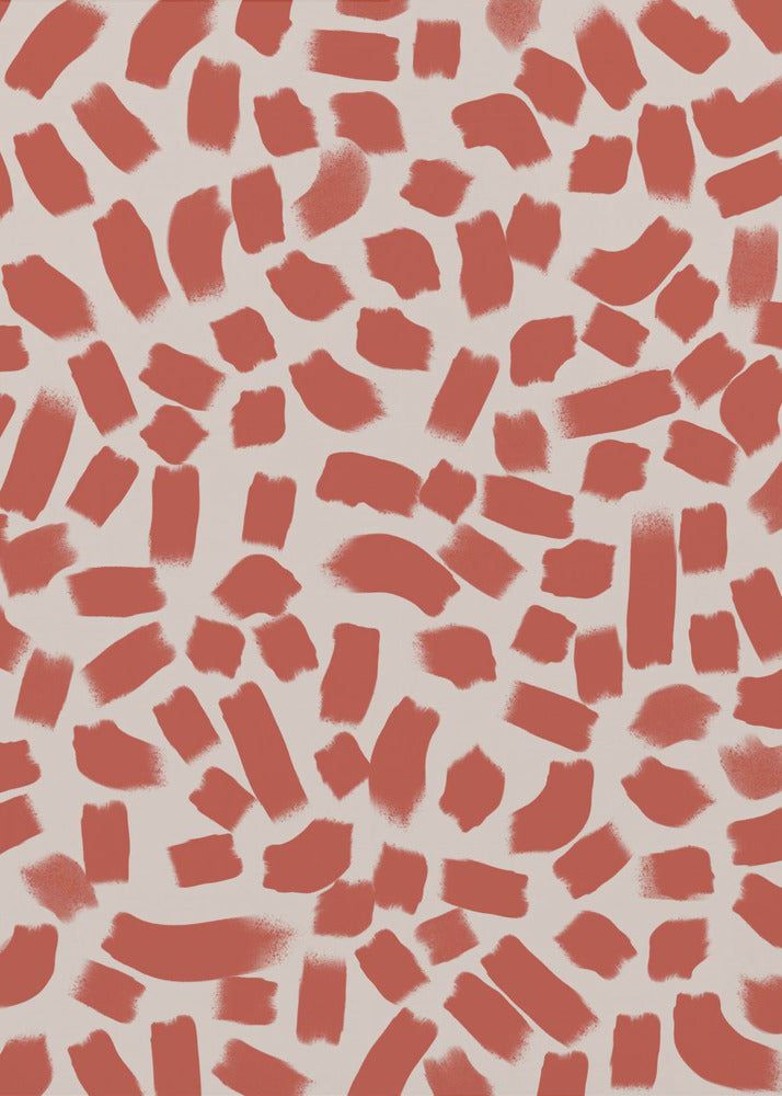 Red Brush Strokes | Canvas