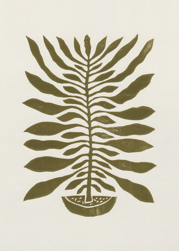 ne Hundred-Leaved Plant #22 / Lino Print | Poster