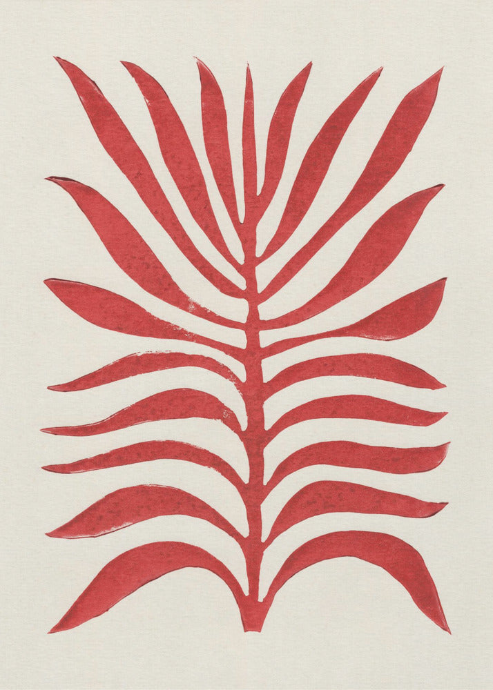 Roter Zweig / Linoldruck | Poster