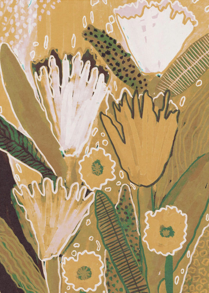 Magische Wildblumen / Gelb & Grün | Poster