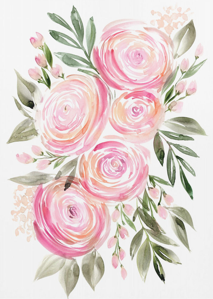 Begonie rosa Ranunkeln Strauß | Leinwand