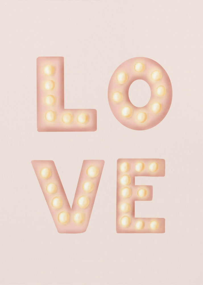 LOVE Leuchtbuchstaben Rosa | Leinwand