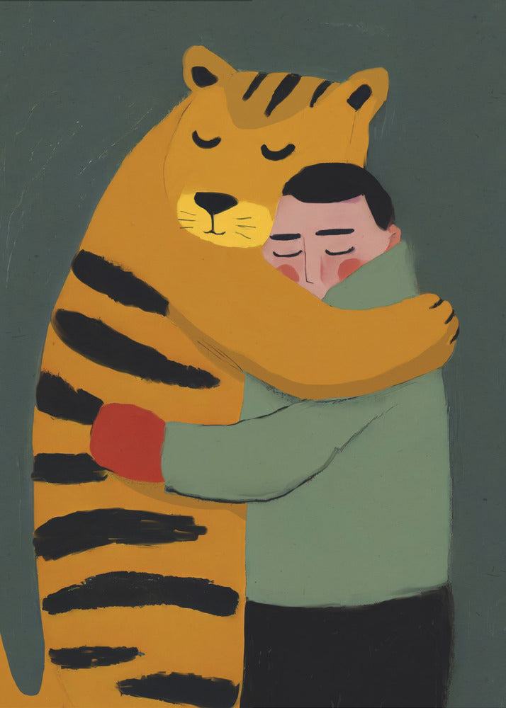 Tiger's Gentle Hug | Poster