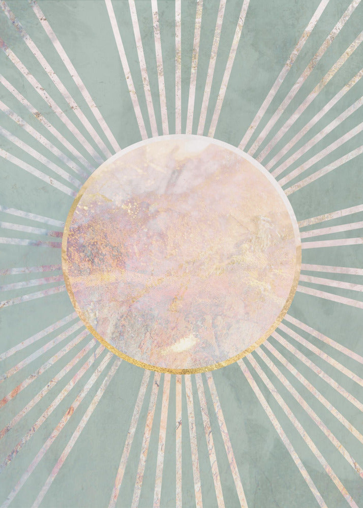 Sage Green Boho Sun Rays | Canvas