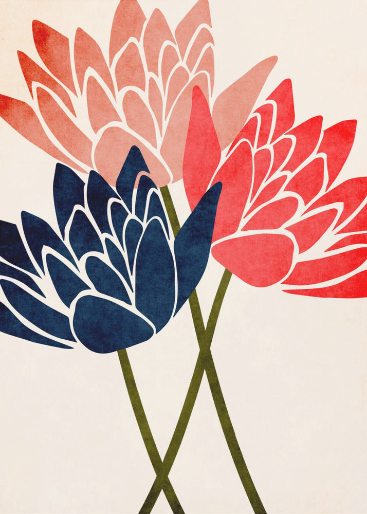 Drei tanzende Blüten | Poster